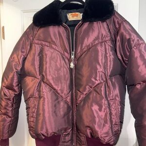 Vintage Burgundy Puffer Jacket